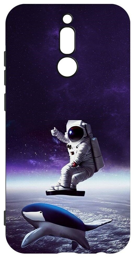 Чехол-накладка Krutoff Soft Case Спейсбордер для Xiaomi Redmi 8 черный