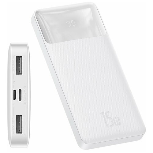 Внешний аккумулятор повербанк Baseus Bipow Digital Display Power bank 10000mAh 15W Белый PPDML-I02 249900₽
