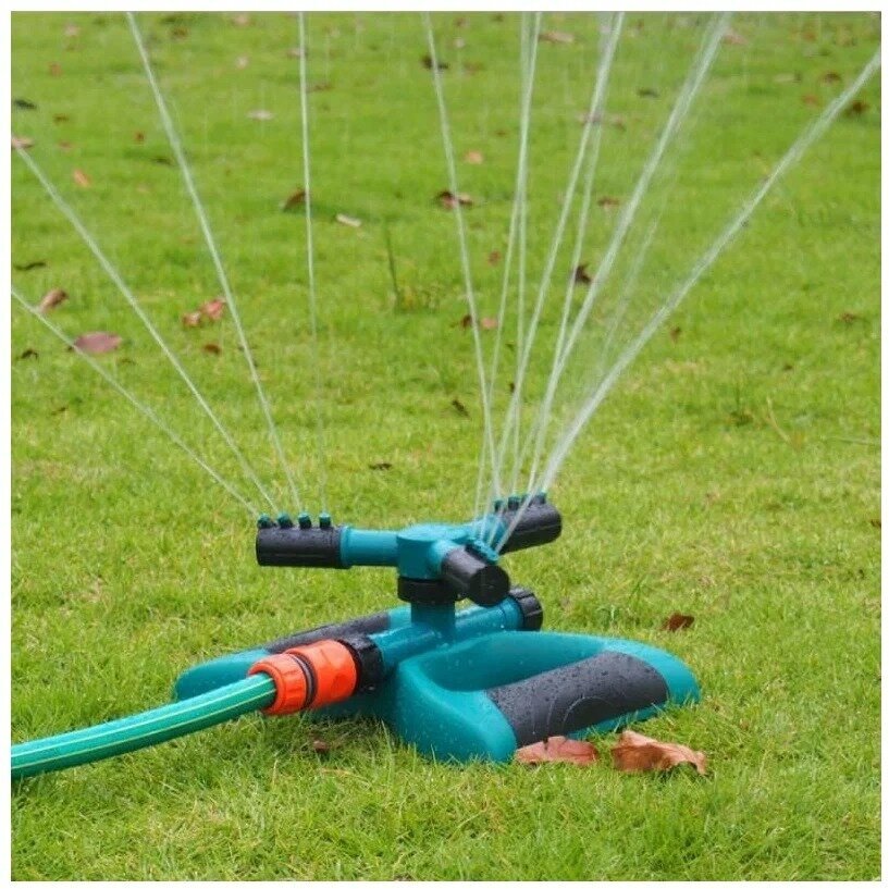 Садовый оросительный распылитель с вращением на 360 градусов, дождеватель круговой для полива газона и огорода - фотография № 1