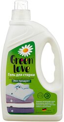 Жидкость для стирки Green Love для белого и цветного белья с экстрактом имбиря и бамбука, 1.35 л, бутылка