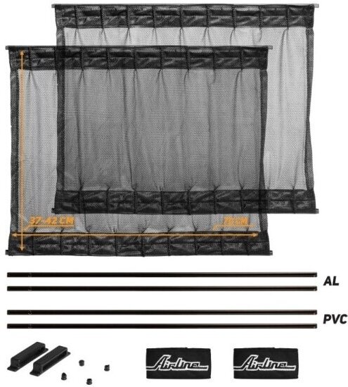 Шторки солнцезащитные Airline ASPS-S-11, раздвижные, 70x37-42см