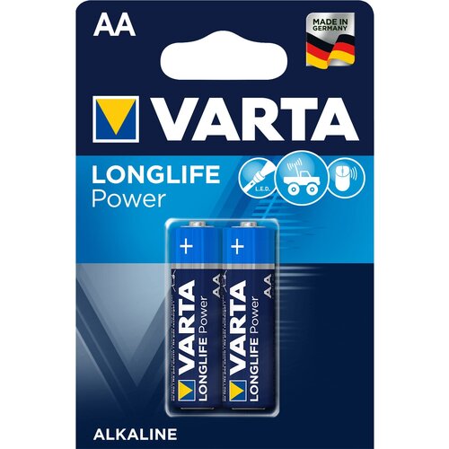 Батарейка VARTA LONGLIFE POWER AA/LR06 бл 2 energizer батарейка алкалиновая mах lr6 e91 тип аа 16шт