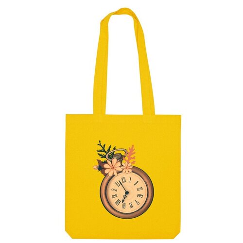 Сумка шоппер Us Basic, желтый сумка ретро карманные часы с букетом цветов серый