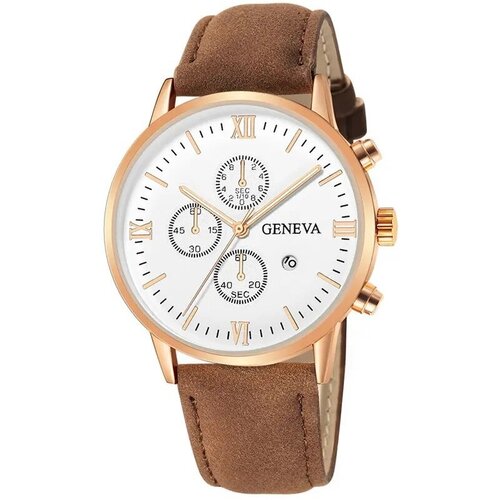 Наручные часы Geneva Geneva 28150, белый, коричневый geneva geneva hot casual student watch double layer three eye plastic mesh belt symphony watch