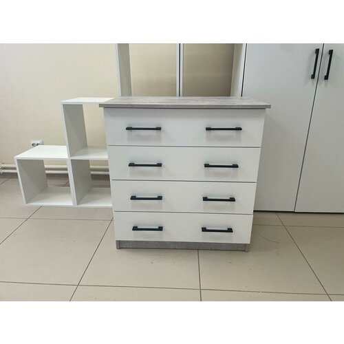 Комод 5 ящ цемент, белый