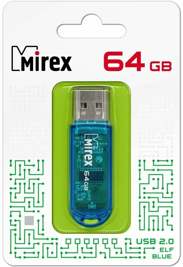 USB-флешка 30 64 Gb Mirex ELF BLUE голубая