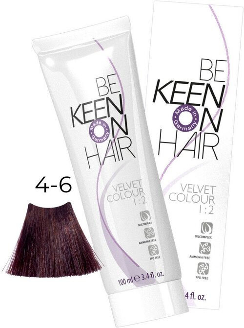 KEEN Be Keen on Hair краска для волос без аммиака Velvet Color, 4.6 mittelbraun violet (wildpflaume)