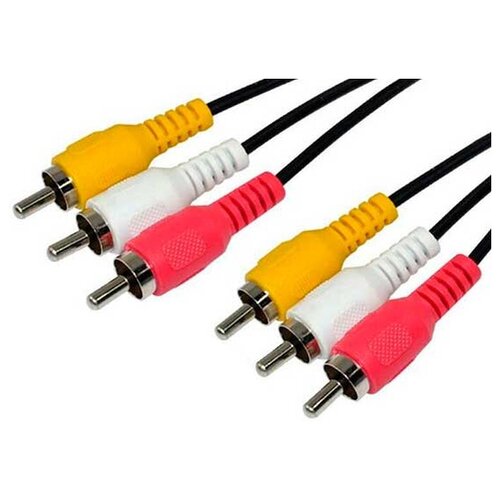 Кабель 5bites 3 x RCA - 3 x RCA (AC3R), 1 м, черный шнур 4 rca 4 rca длина 1 метр черный rexant 1шт