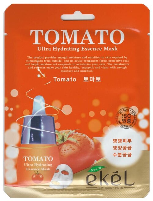 Ekel Маска тканевая Ultra Hydrating Essence Mask с экстрактом томата, 25 г, 25 мл