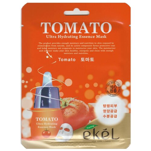 Ekel Маска тканевая Ultra Hydrating Essence Mask с экстрактом томата, 25 г, 25 мл