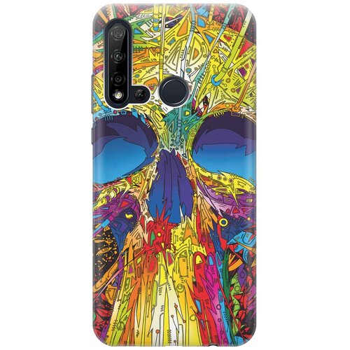 фото Re:paчехол - накладка artcolor для huawei nova 5i / p20 lite (2019) с принтом "череп красок"