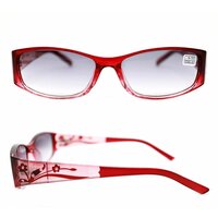 Корригирующие очки женские тонированные (+2.00) восток 6614, с широкой дужкой, тонировка, цвет бордовый, РЦ 62-64, салфетка в подарок