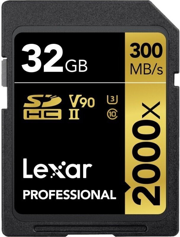 Карта памяти Lexar SDHC Professional 2000x Class 10 UHS-II U3 (300/260MB/s) 32GB
