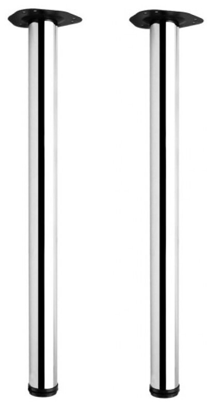 Нога-труба площадка 60х1100, хром, комплект 2 штуки - фотография № 1