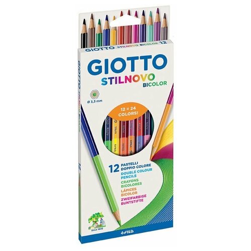 GIOTTO Цветные карандаши Stilnovo Bicolor 24 цвета (256900), 24 шт.