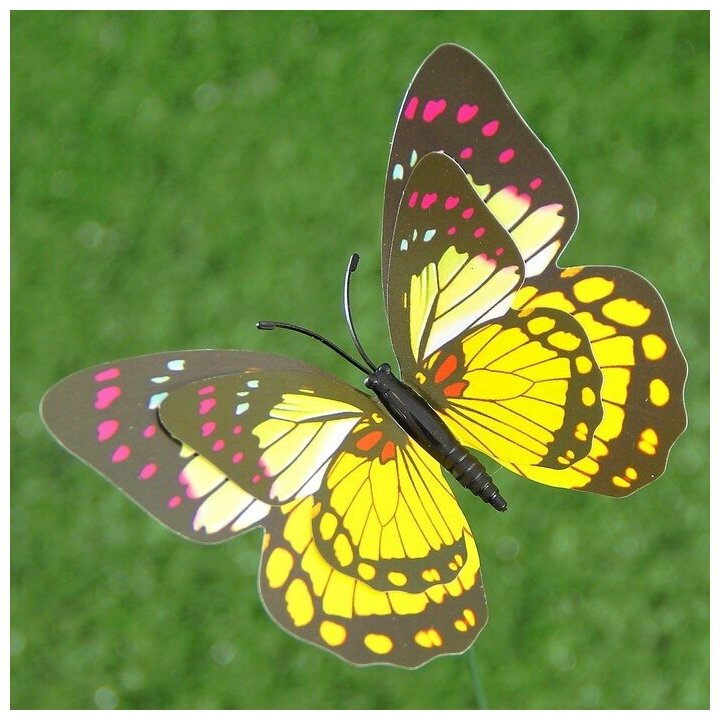 Штекер садовый "Бабочка" 8х10см, 25см, микс - фотография № 20