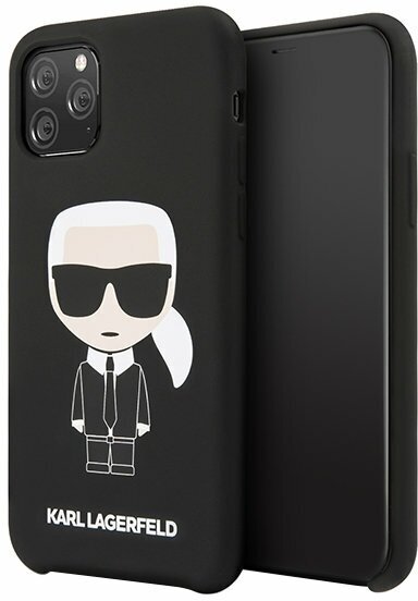 Чехол Karl Lagerfeld Liquid silicone Iconic Karl для iPhone 11 Pro Max, черный