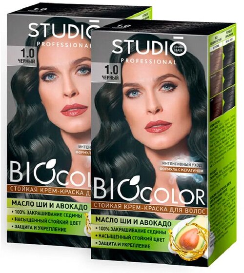 Набор из 3 штук Краска для волос Biocolor 1.0 Черный, 50/50/15мл