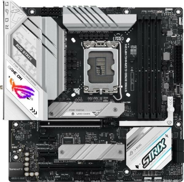 Материнская плата ASUS ROG STRIX B760-G GAMING WIFI D4 Socket 1700 B760 4xDDR4 2xPCI-E 16x 2xPCI-E 1x 4xSATA III mATX Retail