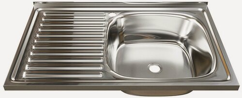 Изображение товара Мойка 80х50 (0,4) прав вып 1 1/2 MIXLINE 16 см