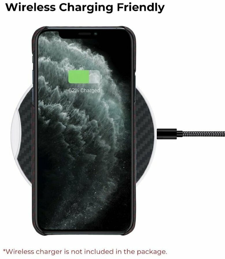 Чехол PITAKA MagEZ Case для iPhone 11 Pro бордовый карбон Twill (KI1103) — фото 1