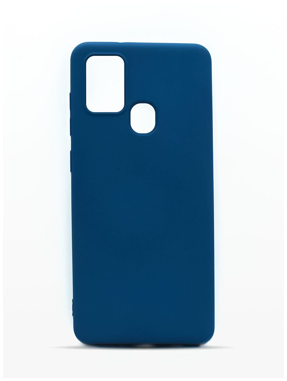 Силиконовый серо-синий чехол Soft Touch для Samsung Galaxy A21s