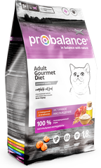 Probalance д/кошек Adult Gourmet Diet, с говядиной и ягнёнком, пакет 1,8 кг