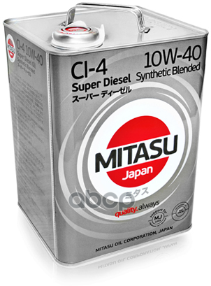 MITASU Mitasu 10W40 6L Масло Моторное Super Diesel Ci-4 Полусинт