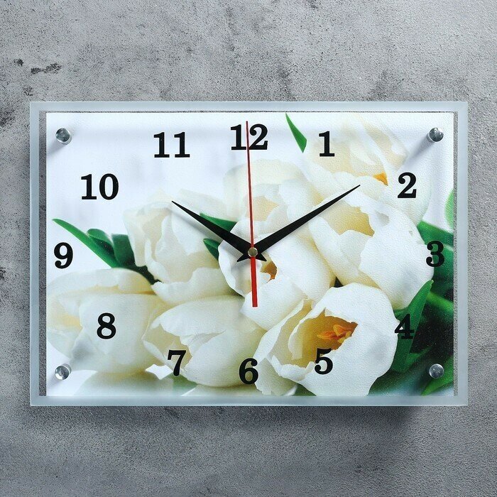Часы настенные, серия-Цветы, "Тюльпаны", 25x35 см