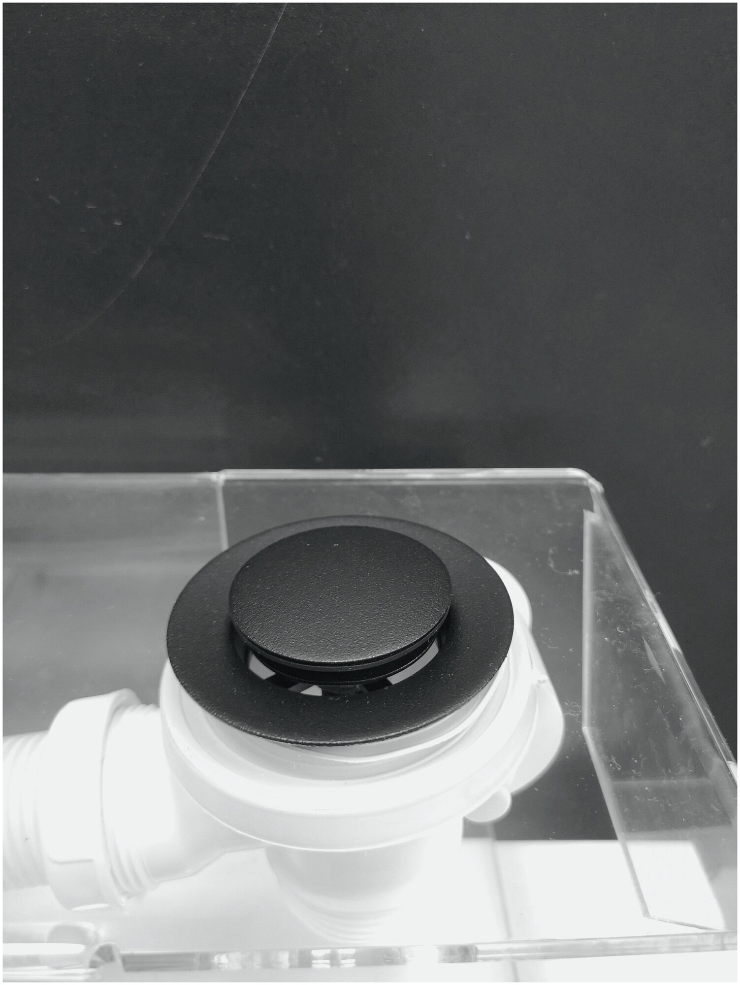 Слив перелив для ванны полуавтомат черный матовый Vega 60см BLACK - фотография № 3