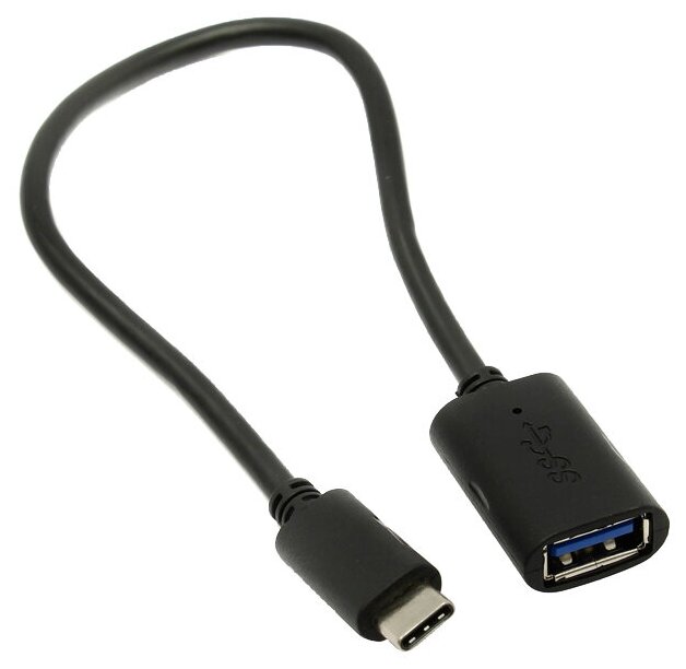Переходник/адаптер VCOM USB - USB Type-C (CU409), 0.22 м, 1 шт., черный VCOM Telecom - фото №1