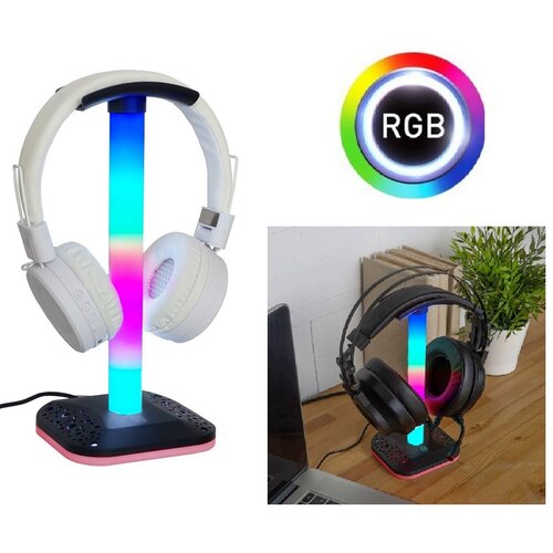 Подставка-держатель для игровых наушников с RGB подсветкой, геймерский держатель игровой гарнитуры