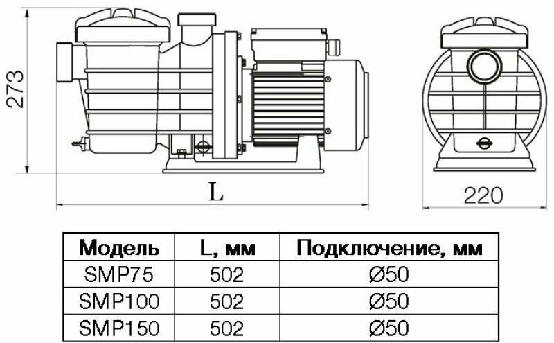 Насос SMP75, с префильтром, 8 м/час, 220В - фотография № 2