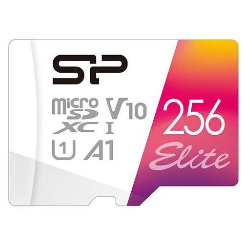 Флеш карта microSDXC 256Gb Class10 Silicon Power SP256GBSTXBV1V20SP Elite + adapter карта памяти 256gb silicon power elite a1 microsdxc class 10 uhs i u3 sp256gbstxbv1v20sp с адаптером sd