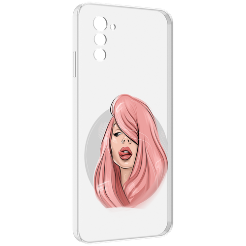 Чехол MyPads лицо-девушки-с-розовыми-волосами женский для UleFone Note 12 / Note 12P задняя-панель-накладка-бампер