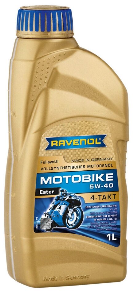 Моторное Масло Ravenol Motobike 4-T Ester 5w-40, 1 Литр Ravenol арт. 1171102001