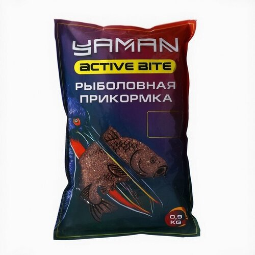 прикормка yaman active bite карась чеснок 900 г 15 Прикормка Yaman Active Bite Лещ, шоколад, цвет коричневый, 900 г.