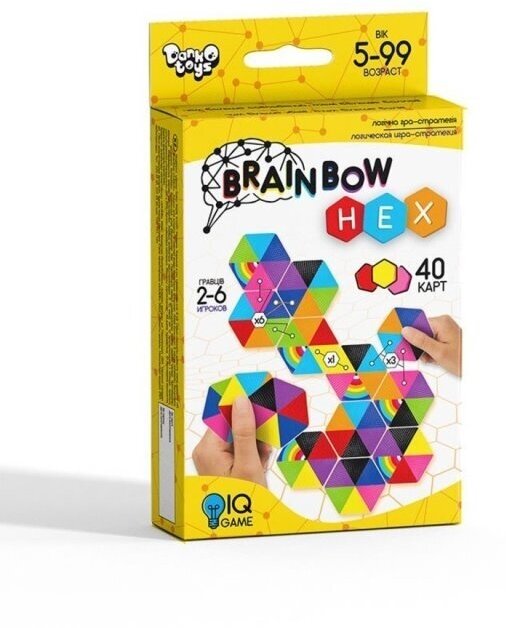 Настольная логическая игра-стратегия "Brainbow Hex". 40 карт