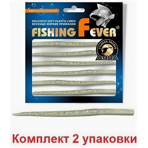 Мягкая силиконовая приманка червь AQUA FishingFever EEL 12,0cm, 3,0g, цвет K016, 2 упаковки по 6 штук