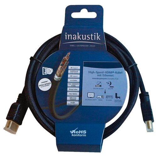 Кабель Inakustik High Speed HDMI (313990015), 1.5 м, 1 шт., blue