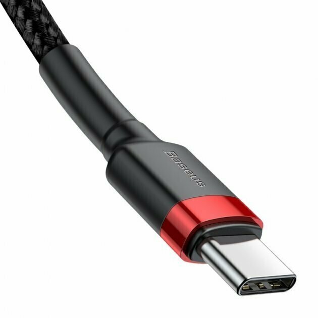 Кабель Baseus CATKLF-G91 Cafule Type-C PD2.0 60W flash charging data line (20V 3A) 1m Red+Black — фото 1
