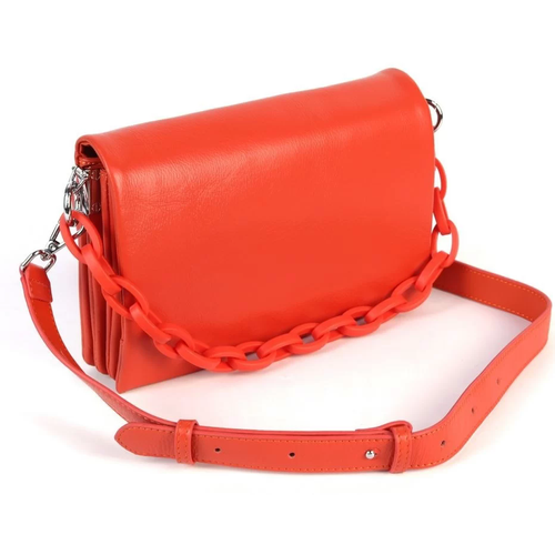 Женская кожаная сумка кросс-боди с тремя отделениями 3086 Ватермелон Ред (129465)