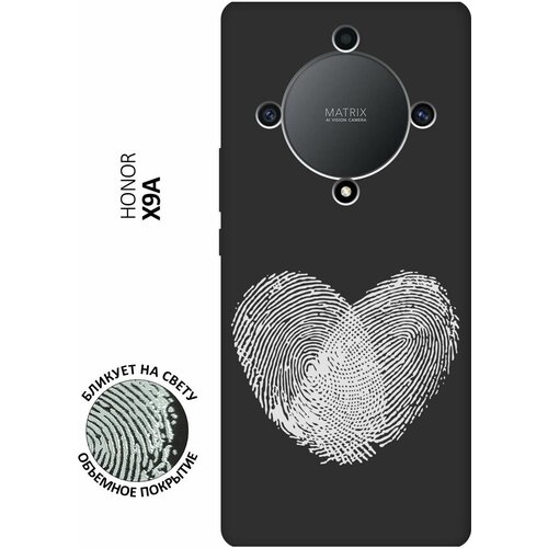 Матовый чехол Lovely Fingerprints W для Honor X9a / Magic5 Lite / Хонор Х9А / Мэджик 5 Лайт с 3D эффектом черный матовый чехол instaholic w для honor x9a magic5 lite хонор х9а мэджик 5 лайт с 3d эффектом черный