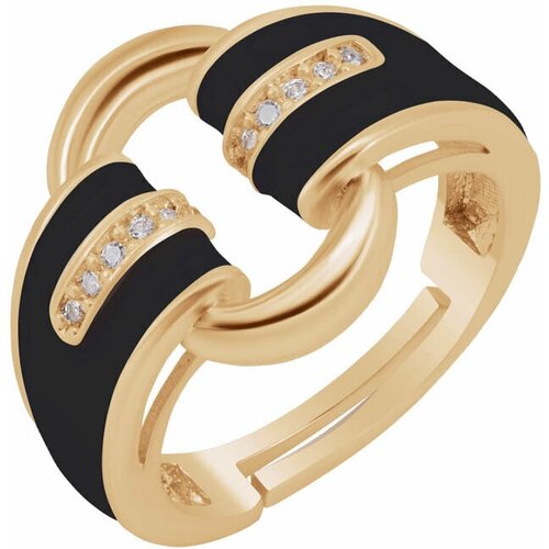 фото Кольцо otokodesign, безразмерное, черный, золотой