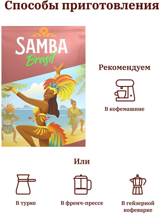 Кофе в зернах Samba Brasil Macio 1 кг - фотография № 6