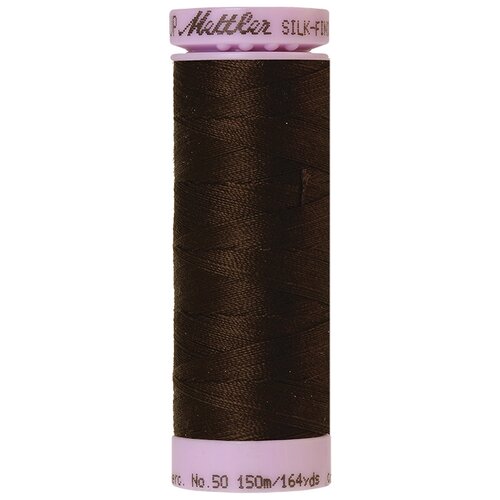 Нить для машинного квилтинга SILK-FINISH COTTON 50, 150 м 100% хлопок 1002 Very Dark Brown ( 9105-1002 )