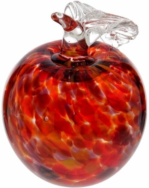 Сувенир стекло в стеклокрошку "Яблоко красно-марг." h 90 мм - фотография № 3