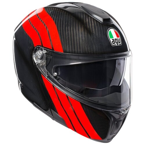 фото Шлем agv sportmodular stripes carbon red agv 211201a2iy005003 s