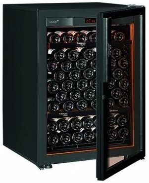 Винный шкаф Eurocave V-Revel-S Стеклянная дверь Full glass, Стандартная комплектация, поддоны - чёрный глянец