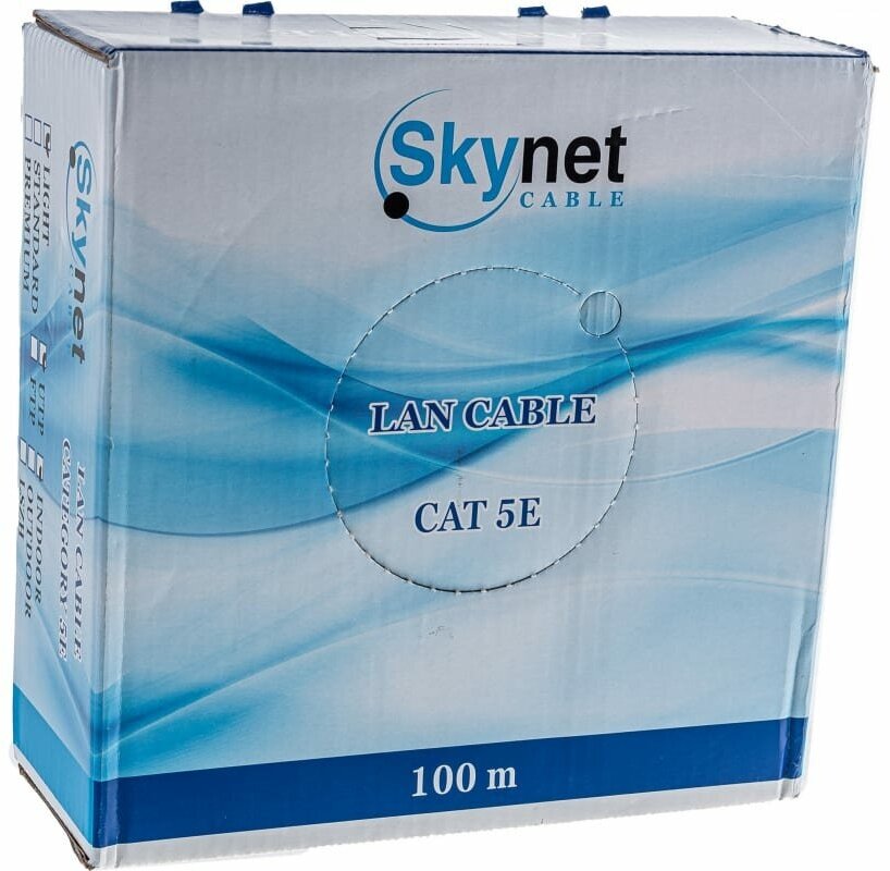 Кабель SKYNET UTP, cat.5E, 100м, 4 пары, медь, одножильный (solid), 1 шт, серый - фото №6